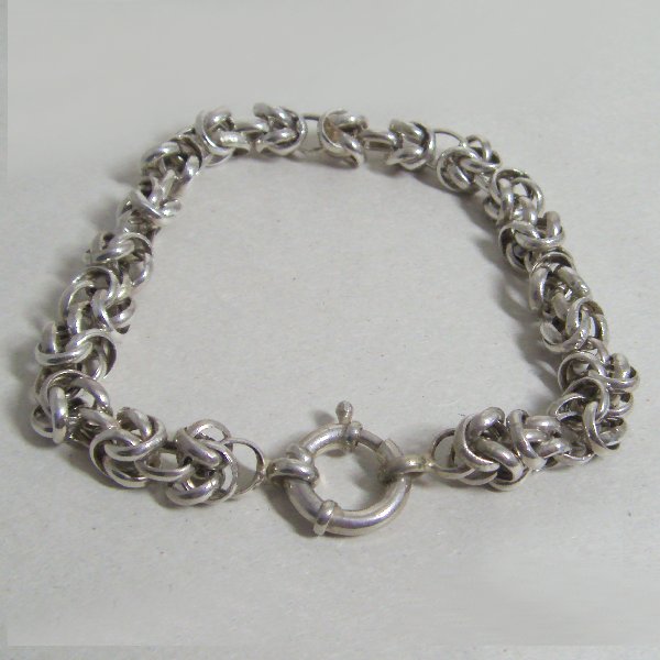 (b1094)Punto Per type silver bracelet.